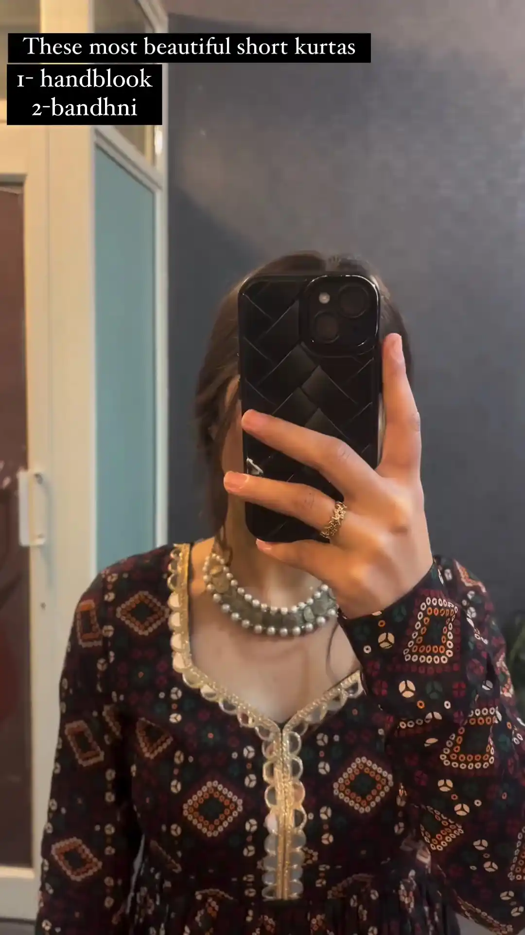 Brown Cotton Handblock Short Kurti.png